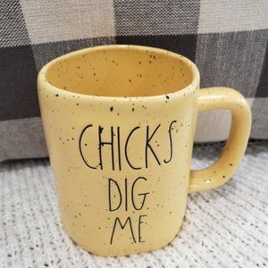 Rae Dunn "Chicks Dig Me" Yellow Mug Collection